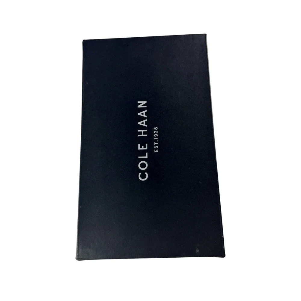 Cole Haan Tali Bow Ballet Flats Black Leather Gold Hardware D43262 Womens 10.5 B